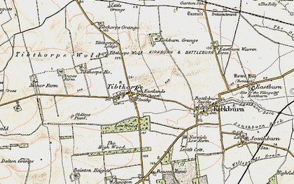 Old map of Tibthorpe Wold in 1903-1904