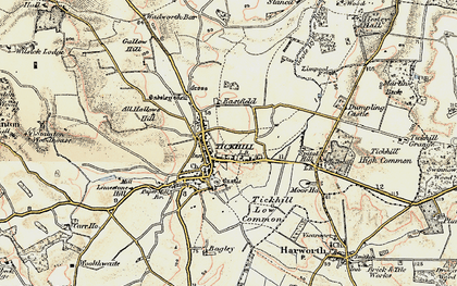 Old map of Tickhill in 1903
