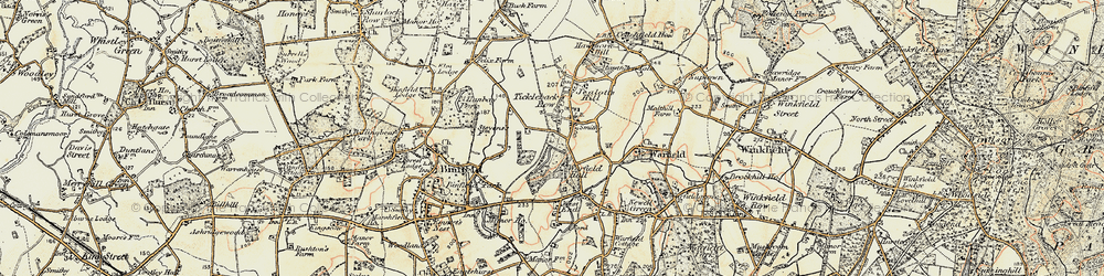 Old map of Tickleback Row in 1897-1909