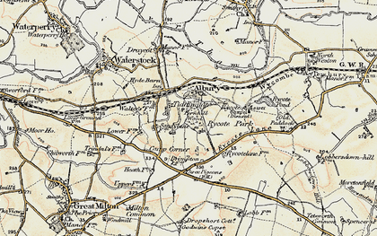 Old map of Tiddington in 1897-1899