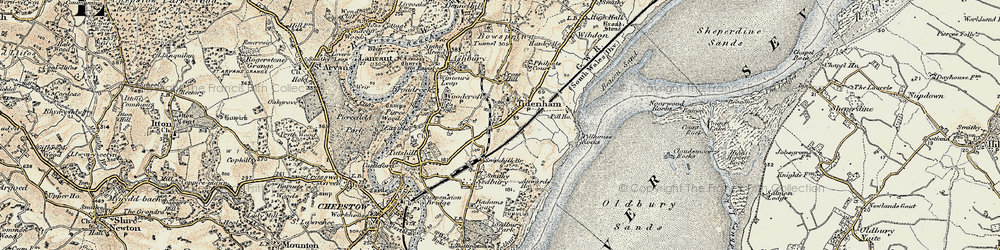 Old map of Tidenham in 1899-1900