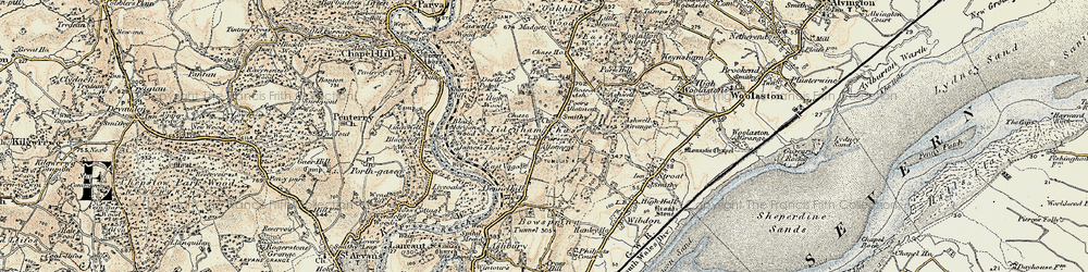 Old map of Tidenham Chase in 1899-1900