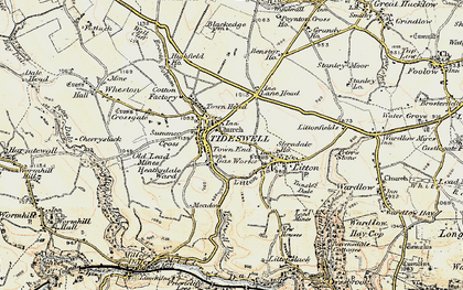 Old map of Tideswell in 1902-1903