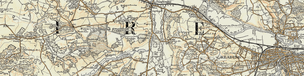 Old map of Tidmarsh in 1897-1900