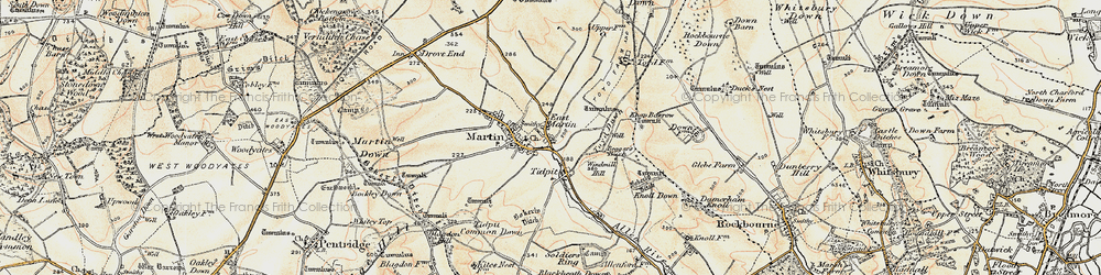 Old map of Tidpit in 1897-1909