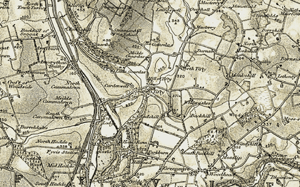 Old map of Tifty in 1909-1910