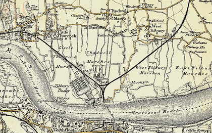 Old map of Tilbury in 1897-1898