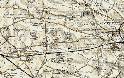 Old map of Tilehill Wood in 1901-1902