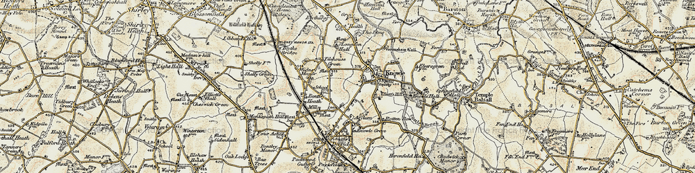 Old map of Tilehouse Green in 1901-1902