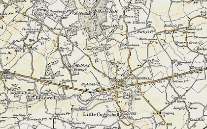 Old map of Bouchier's Grange in 1898-1899