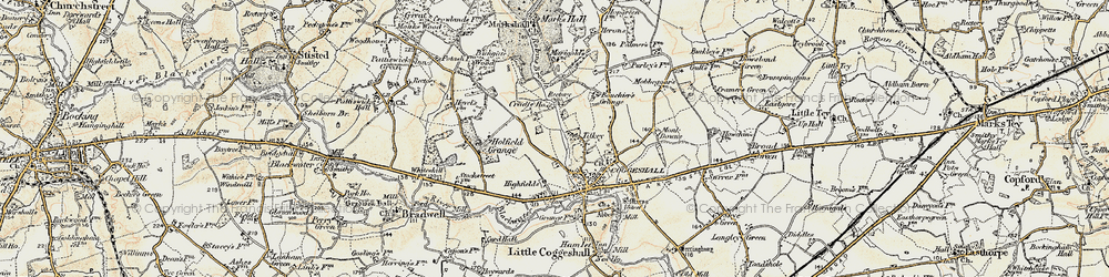 Old map of Tilkey in 1898-1899