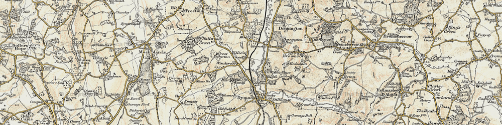 Old map of Tillers' Green in 1899-1900