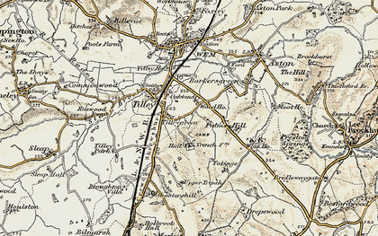Old map of Tilley Green in 1902