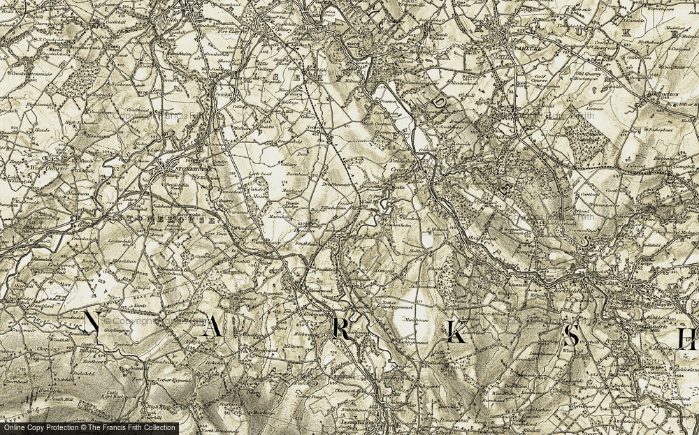 Old Map of Historic Map covering Woodside in 1904-1905