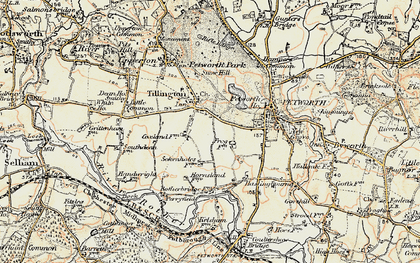 Old map of Tillington Ho in 1897-1900