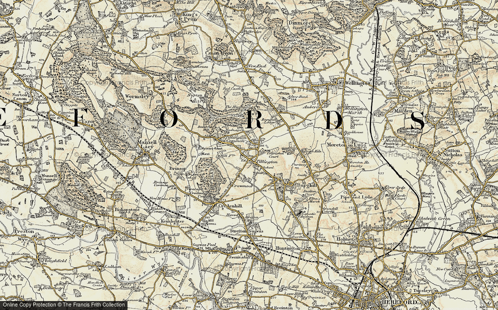 Old Map of Tillington, 1900-1901 in 1900-1901