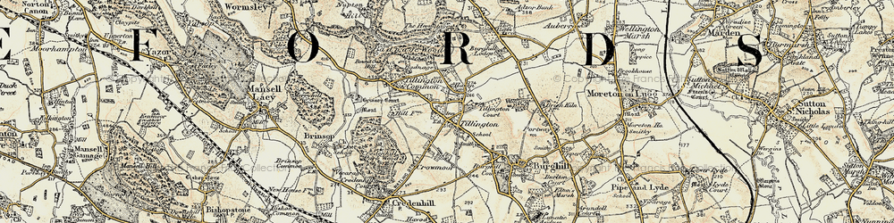 Old map of Tillington in 1900-1901