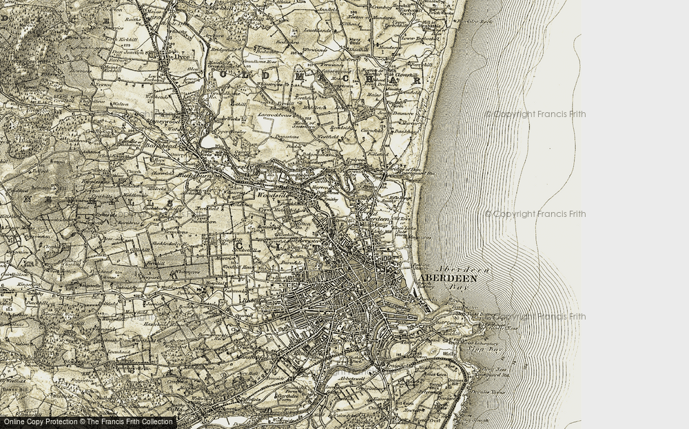 Old Map of Tillydrone, 1909 in 1909