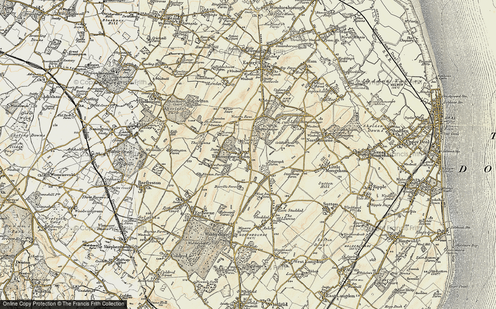 Old Map of Tilmanstone, 1898-1899 in 1898-1899