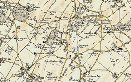 Old map of Tilmanstone in 1898-1899