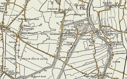 Old map of Tilney cum Islington in 1901-1902
