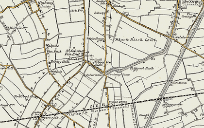 Old map of Black Ditch Level in 1901-1902