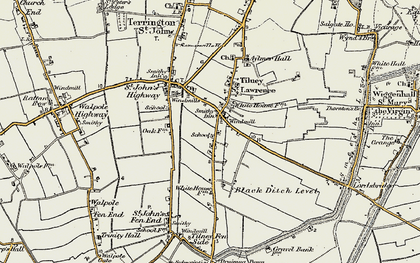 Old map of Tilney St Lawrence in 1901-1902