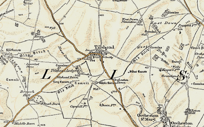 Old map of White Barrow (Long Barrow) in 1898-1899