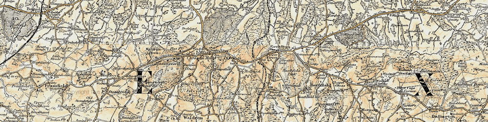 Old map of Tinkers Hatch in 1898