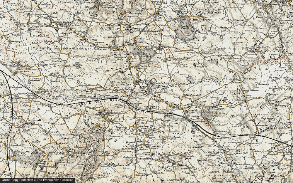 Old Map of Historic Map covering Tilstone Hall in 1902-1903