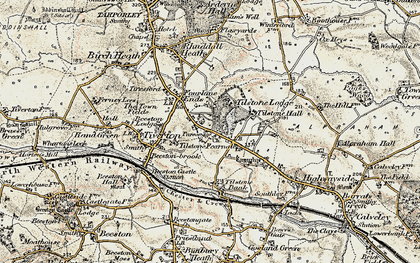 Old map of Wettenhall Brook in 1902-1903