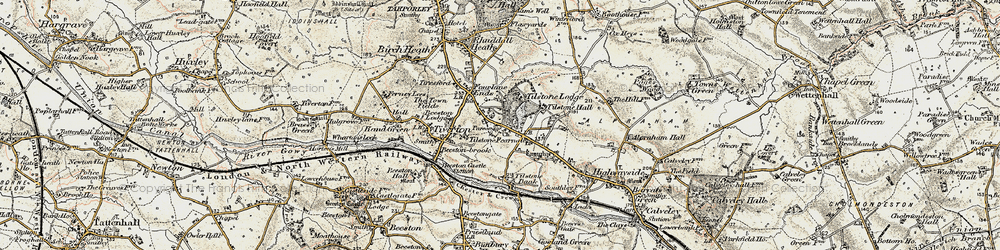 Old map of Tilstone Hall in 1902-1903