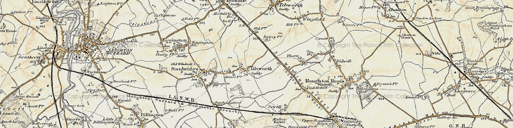 Old map of Tilsworth in 1898-1899