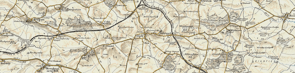 Old map of Tilton on the Hill in 1901-1903