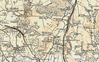 Old map of Timberden Bottom in 1897-1898