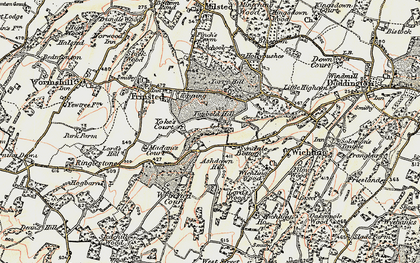 Old map of Ashdown Hill in 1897-1898