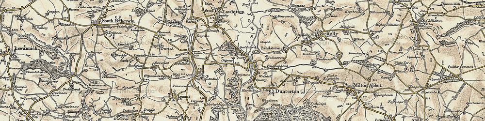 Old map of Timbrelham in 1899-1900