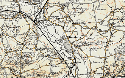 Old map of Timsbury in 1897-1909