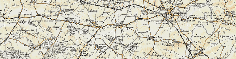 Old map of Tingewick in 1898-1899