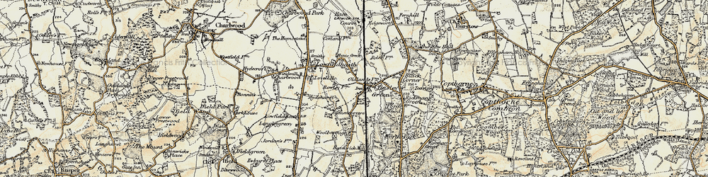 Old map of Tinsley Green in 1898-1909