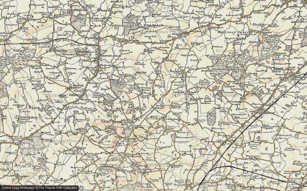 Old Map of Tip's Cross, 1898 in 1898