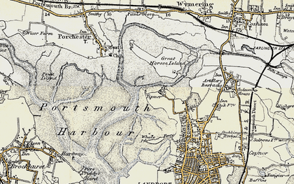 Old map of Tipner in 1897-1899
