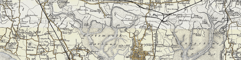Old map of Tipner in 1897-1899
