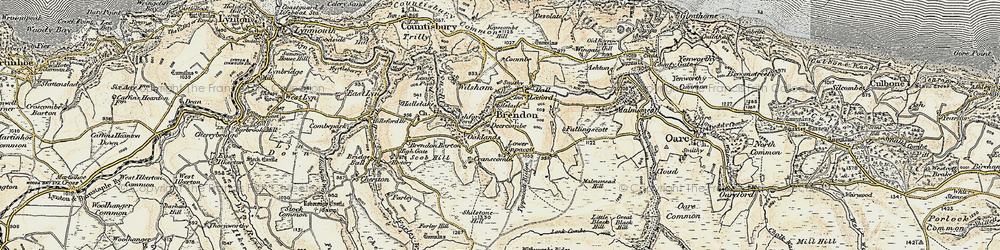 Old map of Tippacott in 1900