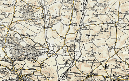 Old map of Tipple Cross in 1900