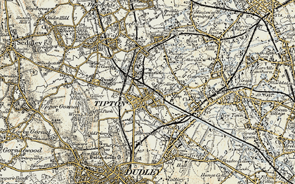 Old map of Tipton Green in 1902
