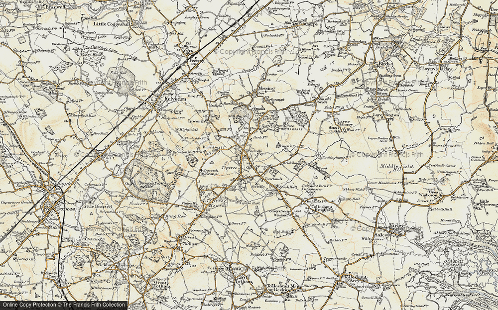 Old Map of Tiptree, 1898-1899 in 1898-1899