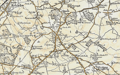Old map of Tiptree in 1898-1899