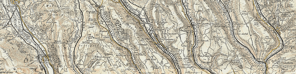 Old map of Tirphil in 1899-1900