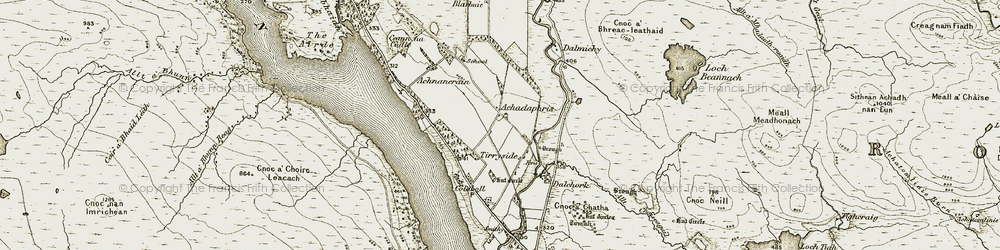 Old map of Tirryside in 1910-1912